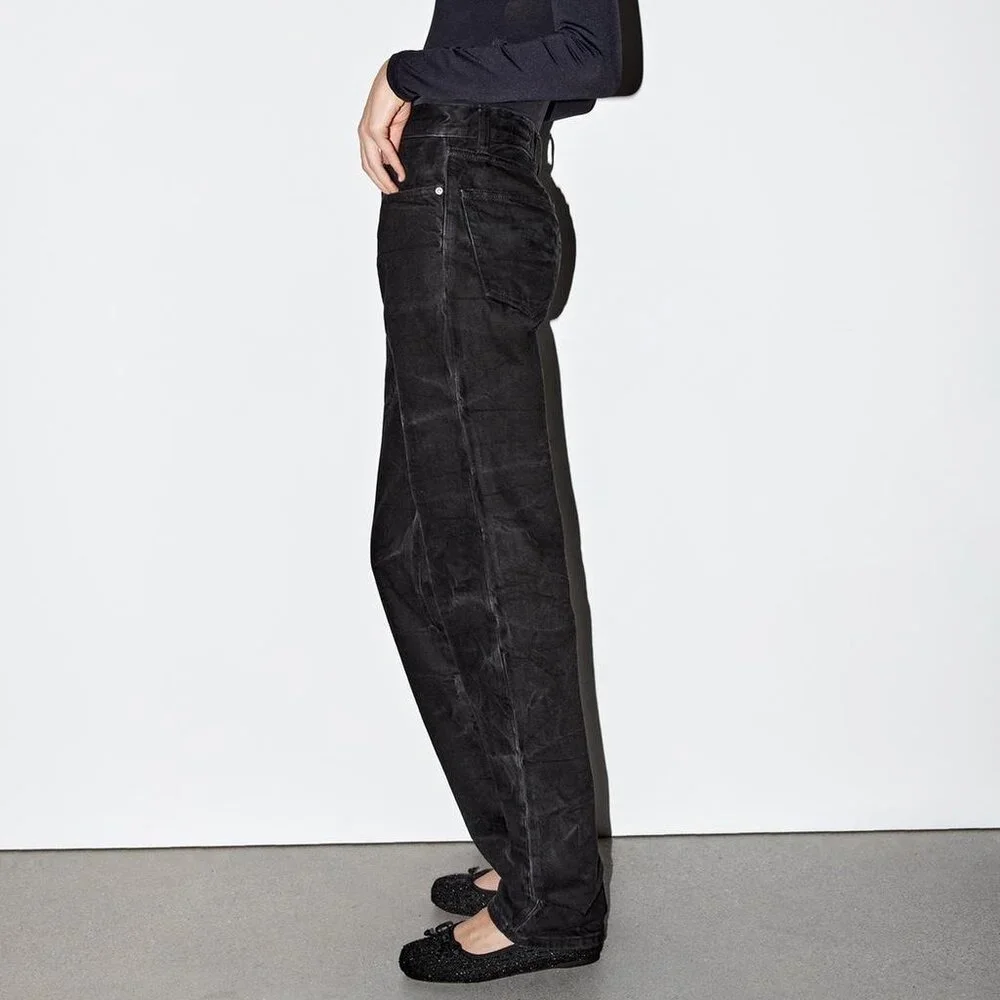 Zara ZW Collection Relaxed Mid Rise Jeans